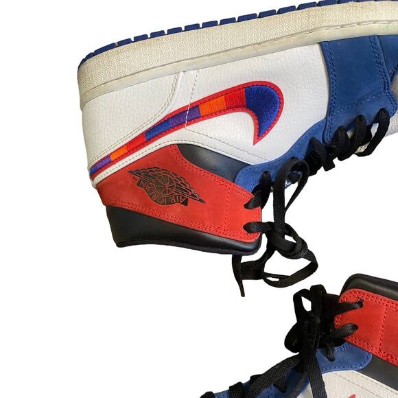 Mens Nike Air Jordan 1 Mid Multicolor Embroidered Swoosh Sneakers Shoes 11.5 main image 4